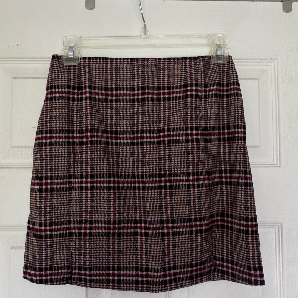 Plaid Women's Skirt - Black, Red, Brown